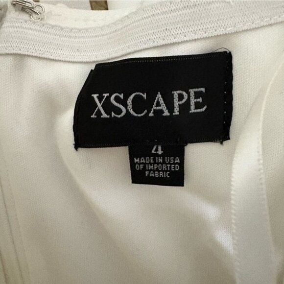 Xscape Off the Shoulder White Scuba Crepe Sheath Dress - Size 4 - NWT - Picture 6 of 11